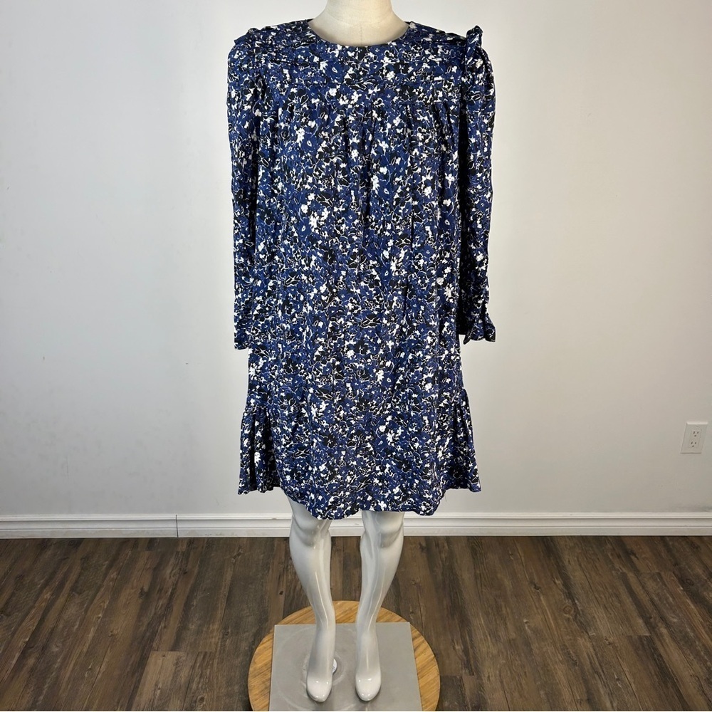 ❤️ Zara Navy Floral Long Sleeve Dress XS